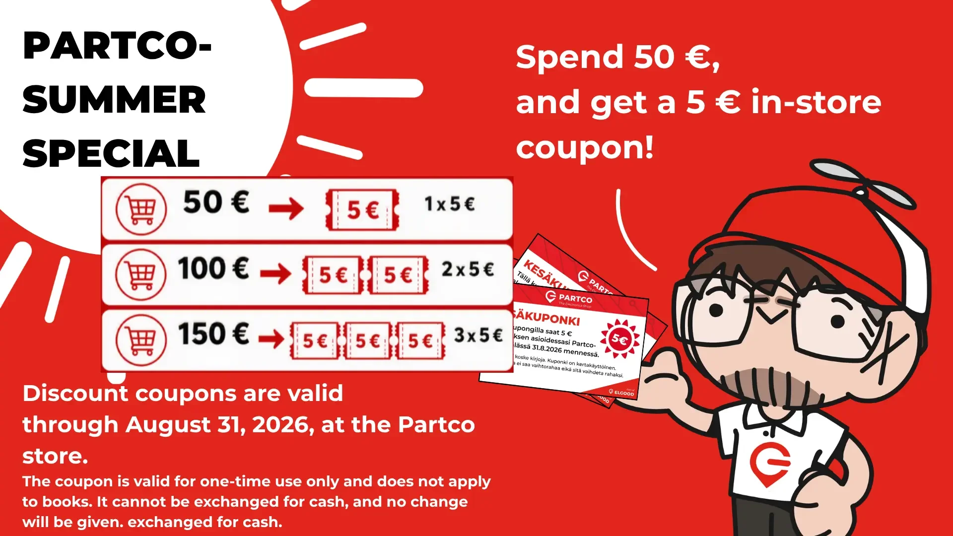 Summer coupon at Partco store