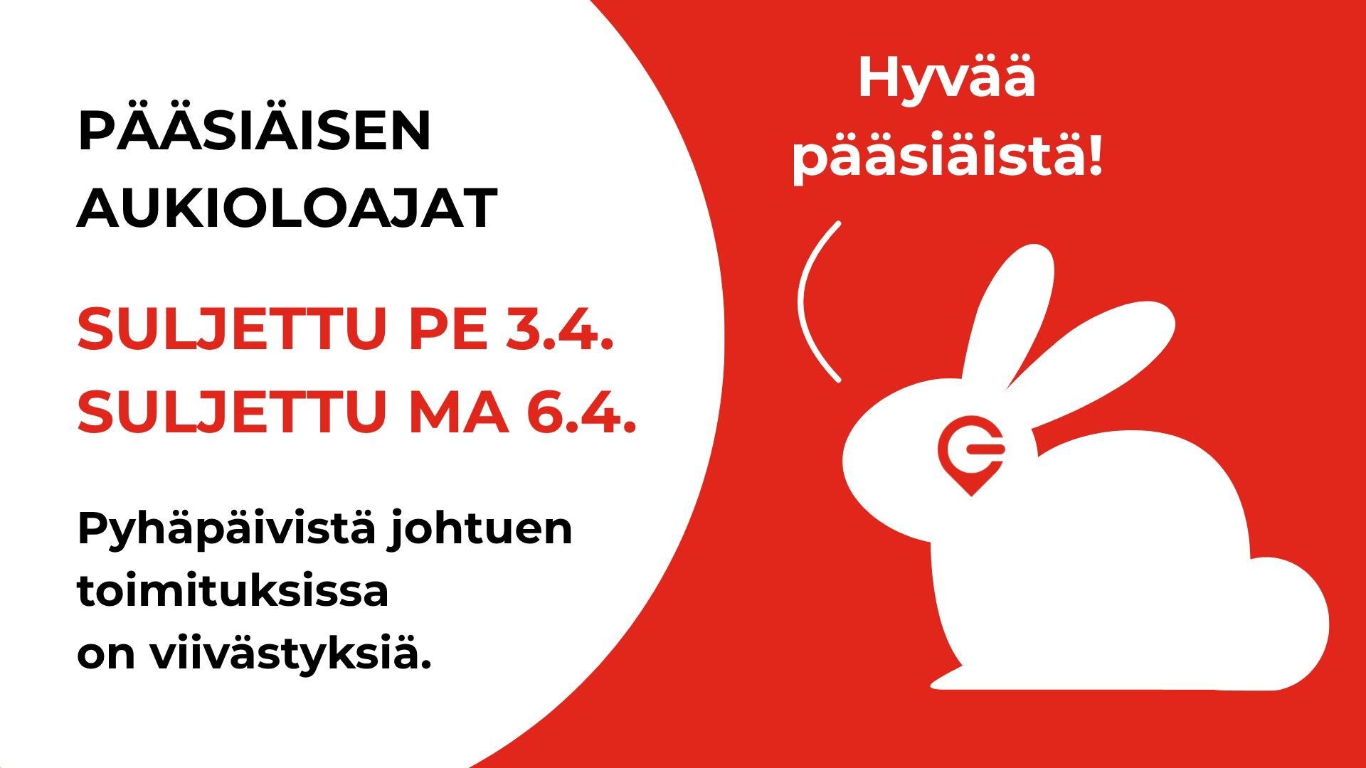 Pääsiäisen aukioloajat 2026