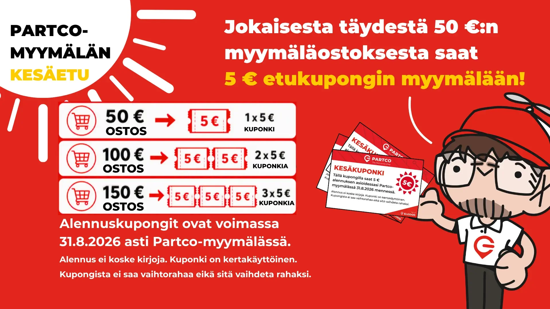 Heinäkuun myymäläedut ja outlet-löydöt Partcossa