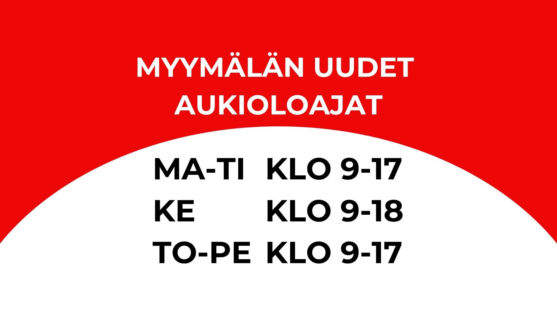 Myymälän keskiviikon pidennetty aukioloaika