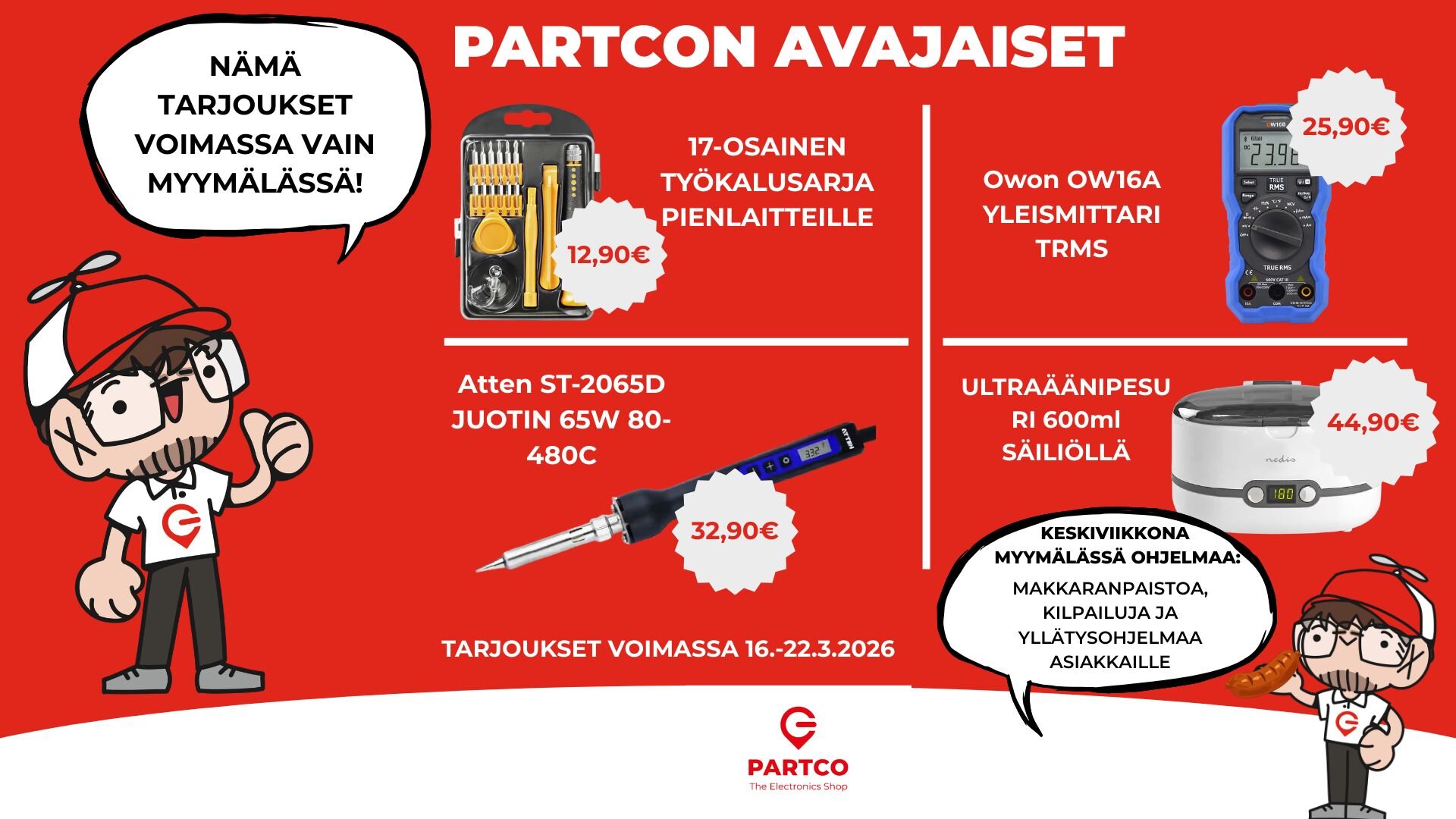 Tarjoukset ja avajaispäivän ohjelma