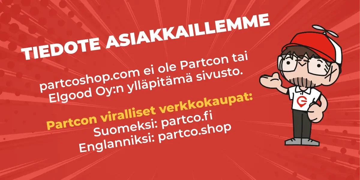 Tiedote asiakkaillemme, partcoshop.com ei ole Partcon verkkokauppa