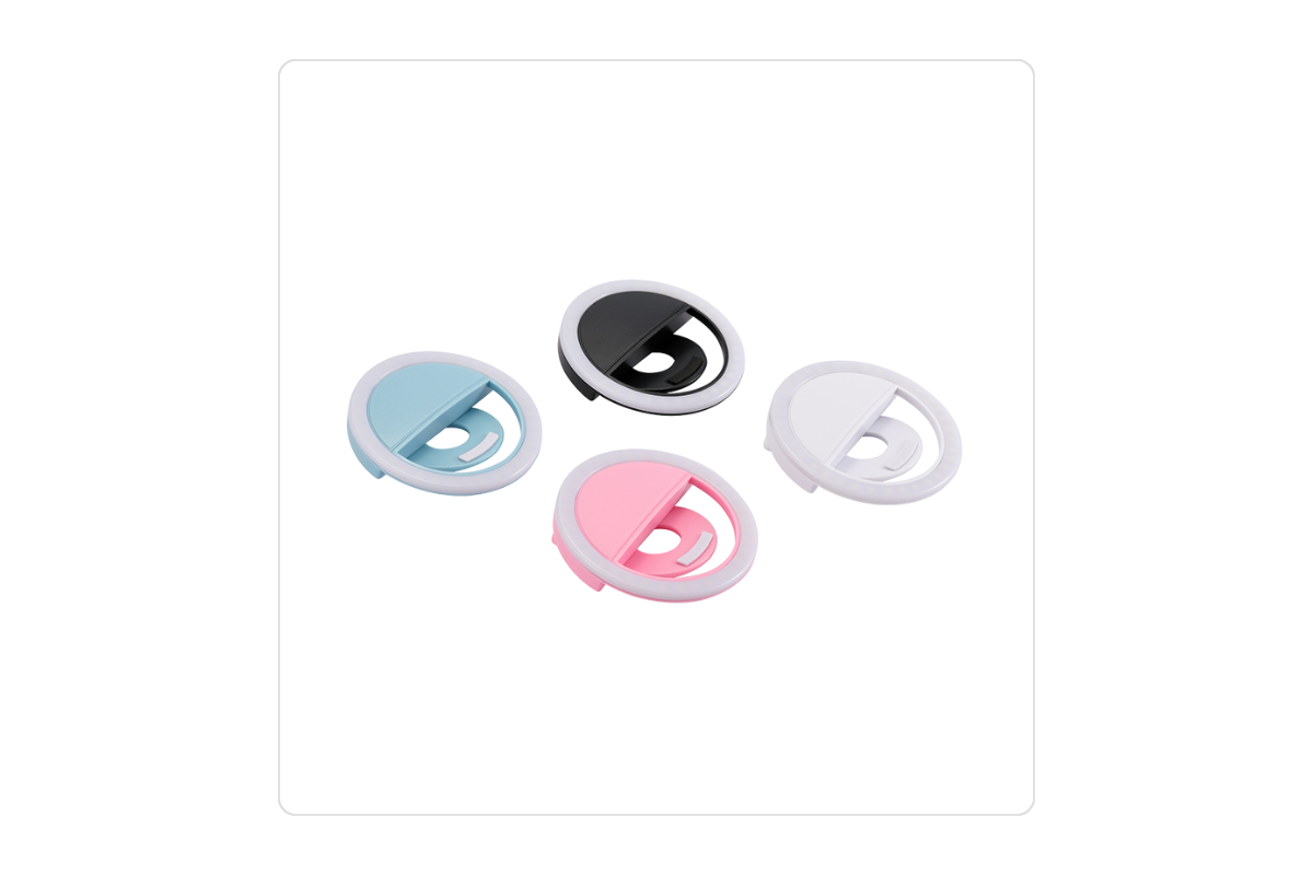 Customizable mini clip-on selfie phone ring light from Wayo