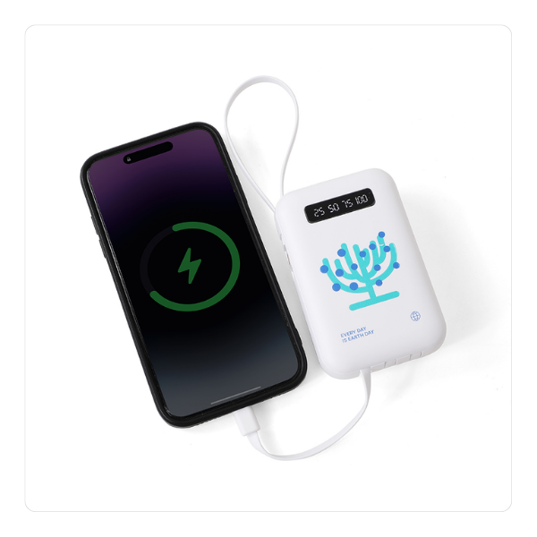 Multi-Cable Mini Portable Power Bank with Flashlight - 5,000 mAh from Wayo