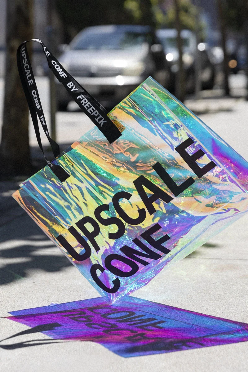 Colorful custom event tote