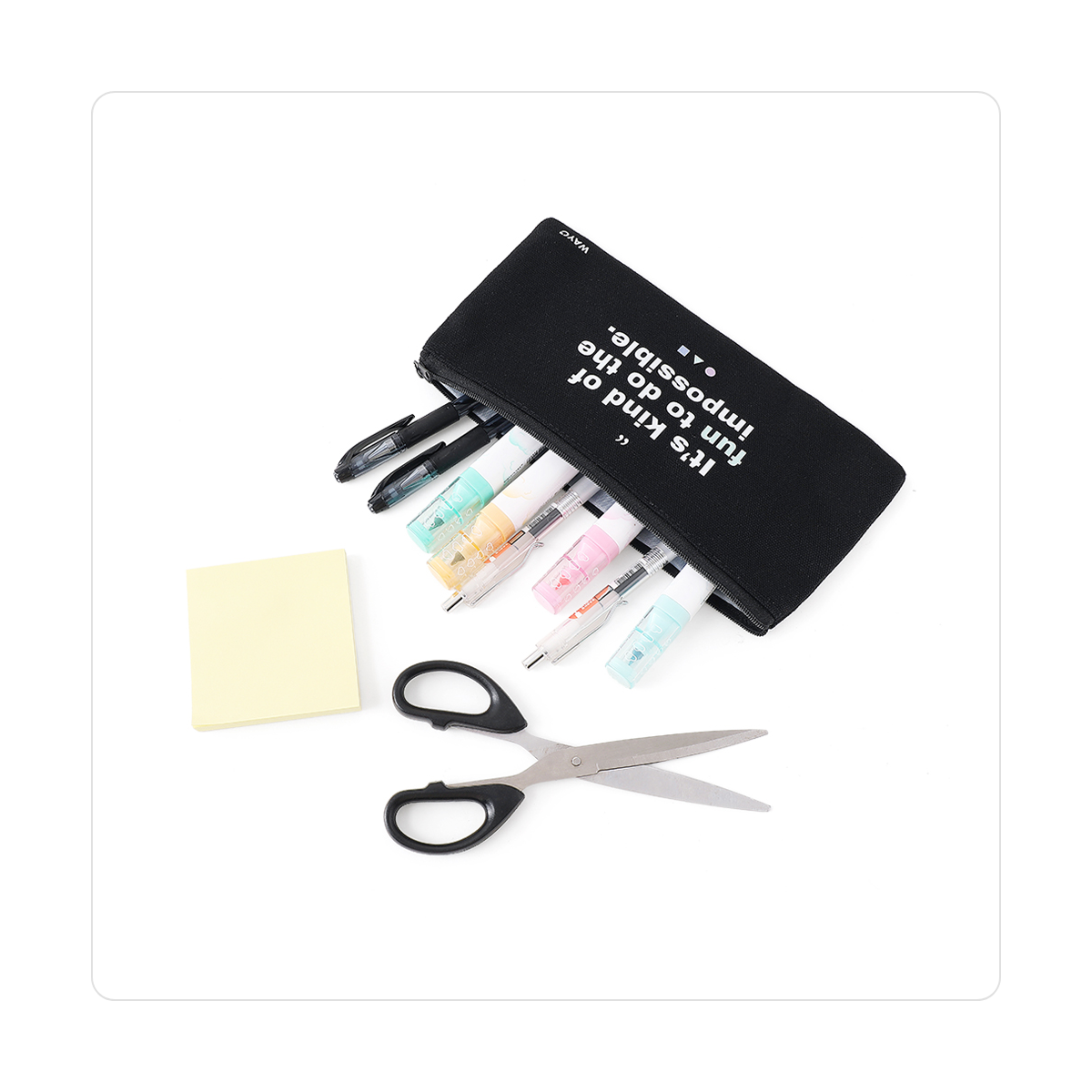 Flat Zippered Cotton Pencil Pouch from Wayo
