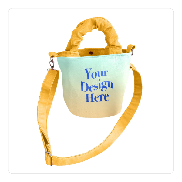 Custom Mini Bucket Bag with Ruched Handle and Detachable Strap from Wayo