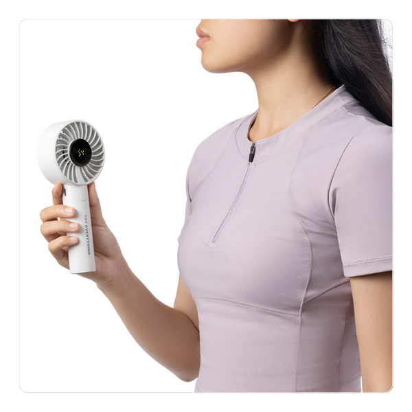 Handheld Mini Fan with LED Display from Wayo