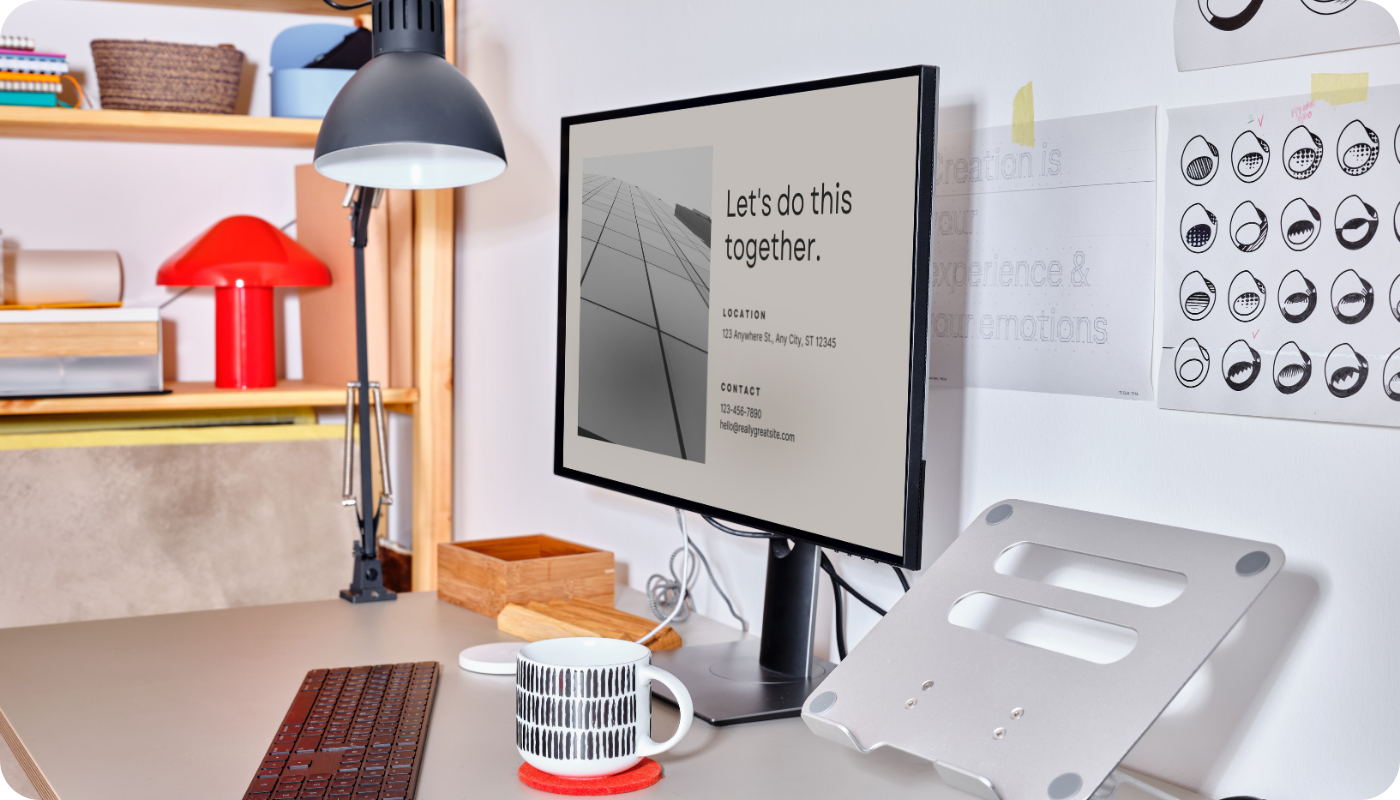 Photo of a work-from-home desk setup