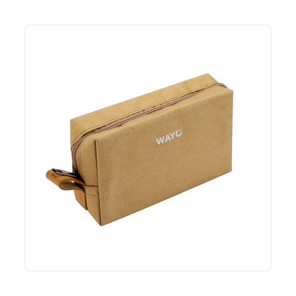 Customizable washable paper travel pouch from Wayo 