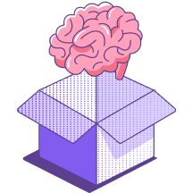 Brain in box illustration