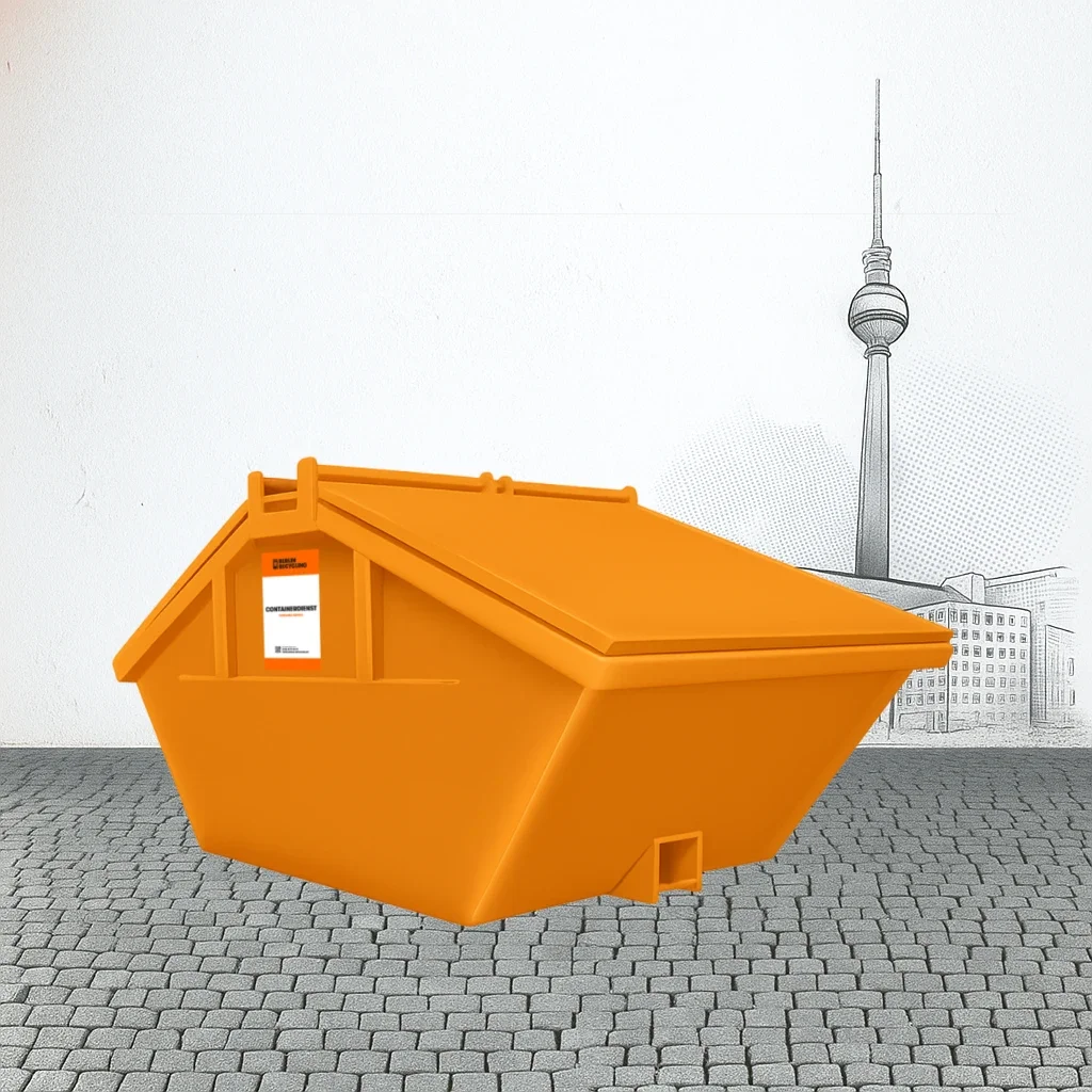 Muldencontainer von Berlin Recycling mit Deckel