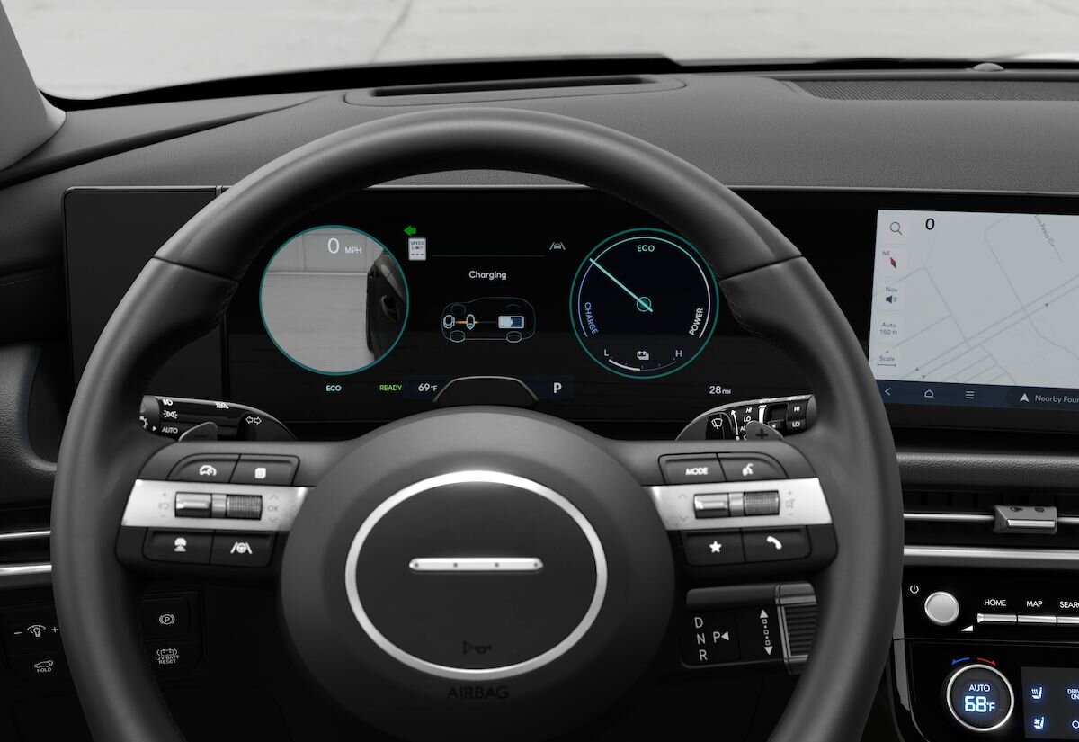 2026 Hyundai Tucson dials showing Blind Spot View Monitor