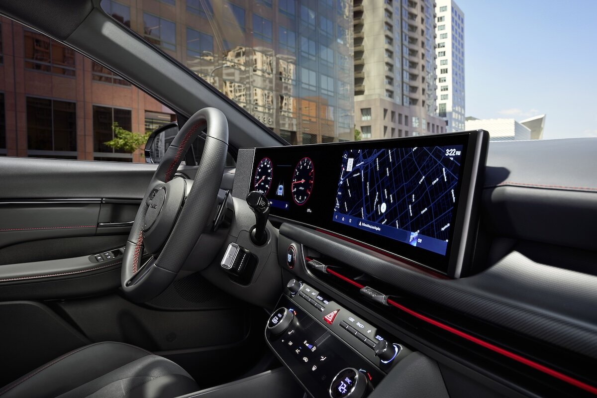 2027 Hyundai Sonata interior showing infotainment screen and steering wheel