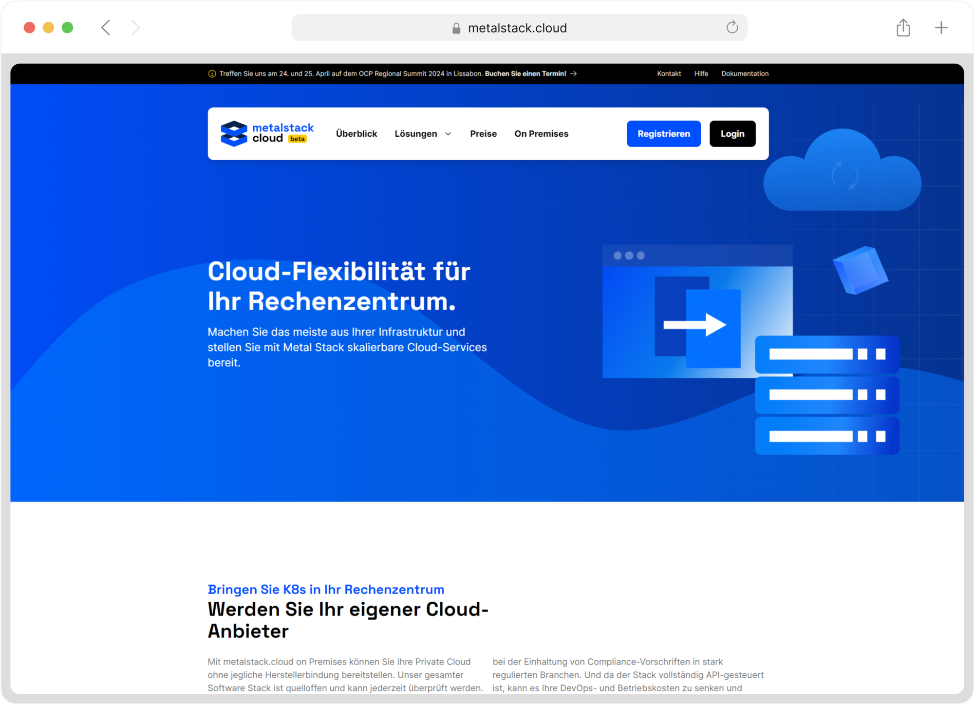 On-Premise-Landingpage 