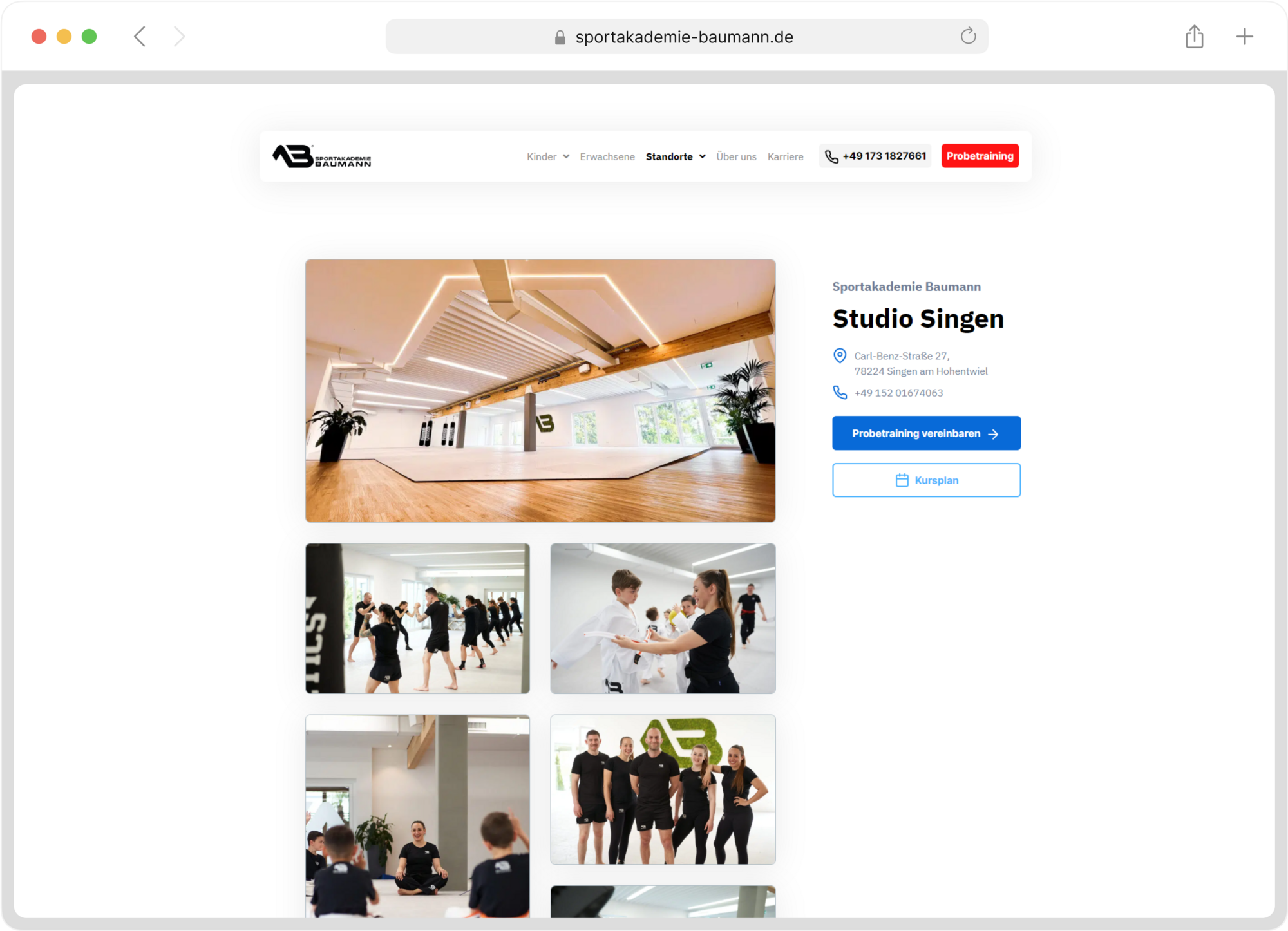 Übersichtseite Standort Singen