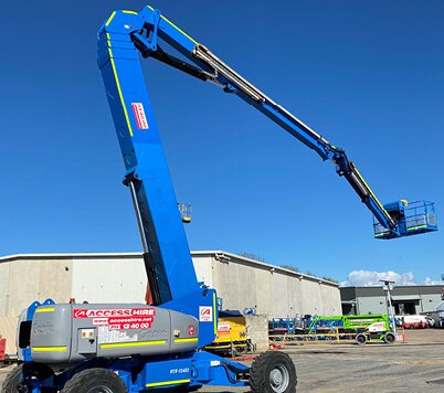 Genie boom lift displayed in the Access Hire Sydney equipment yard