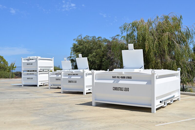 4500 litre self-bunded fuel cell for safe diesel storage on worksites.