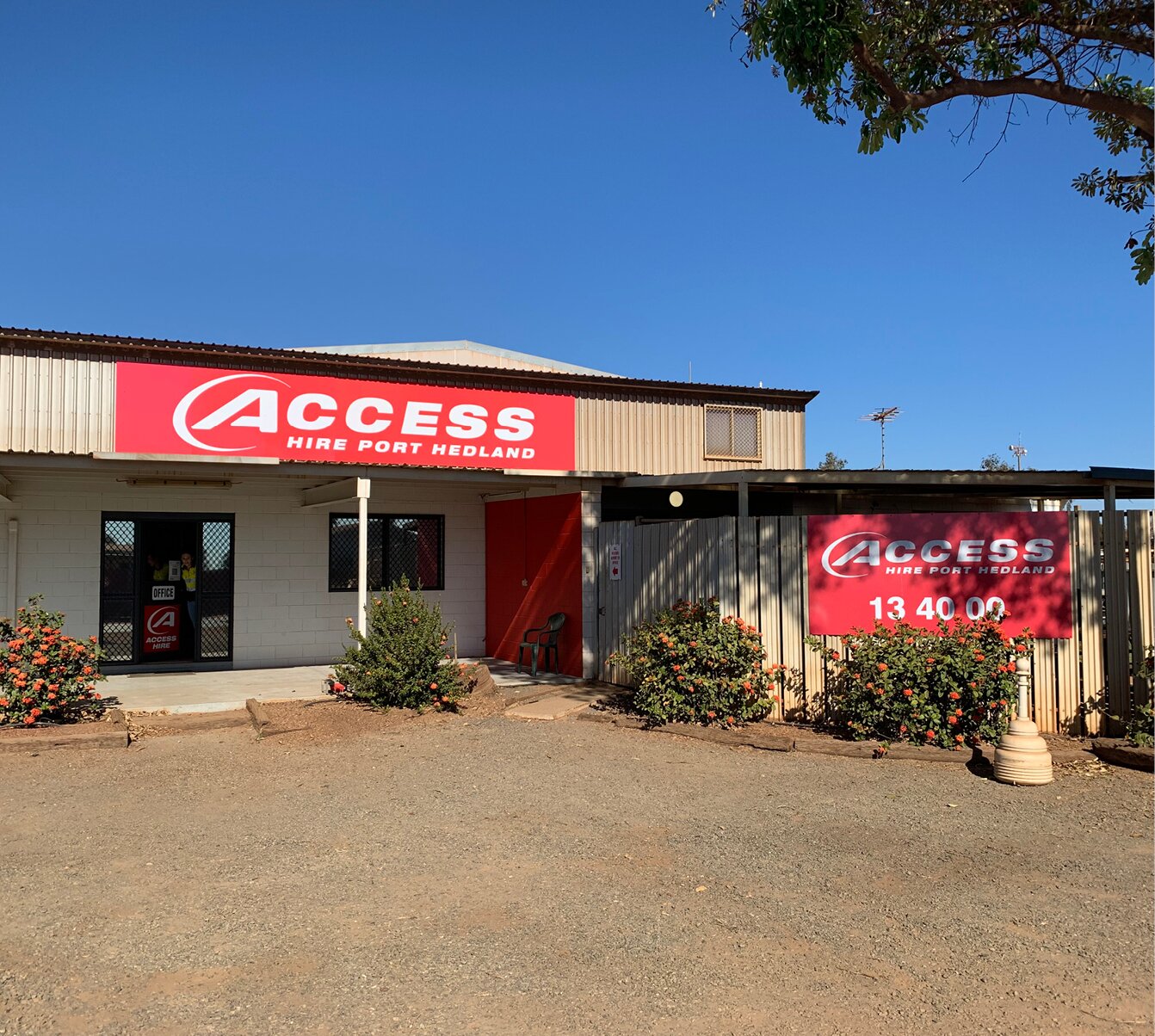 Front entrance to the Access Hire Port Hedland branch.