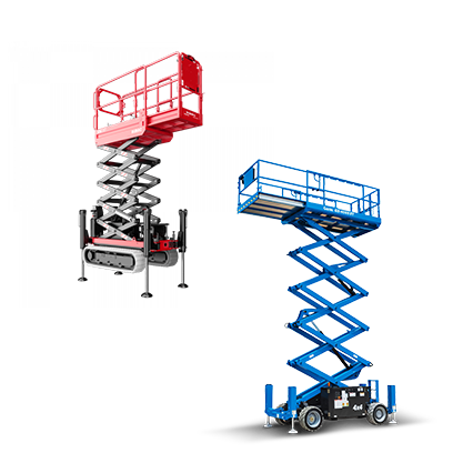 Range of tracked scissor lifts for elevated access on rough and uneven terrain, available from Access Hire Australia.