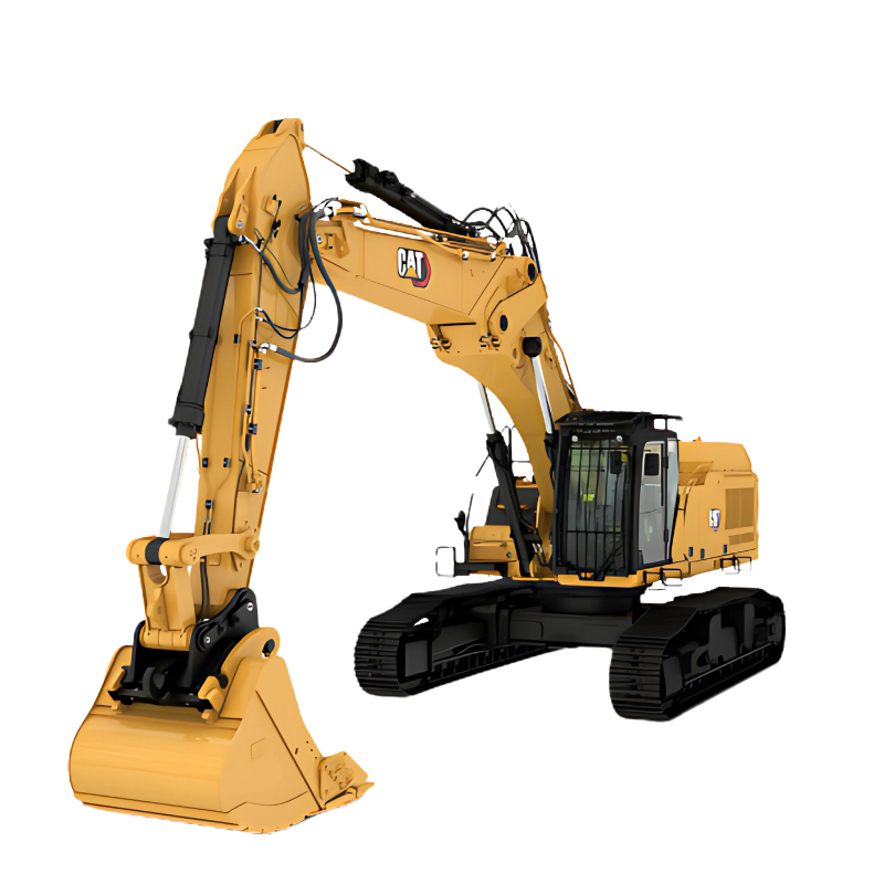 CAT 352 crawler excavator with digging bucket.