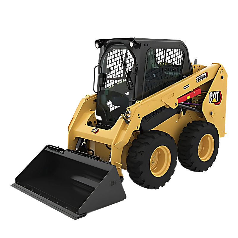 CAT 236D3 skid steer loader with general purpose bucket.