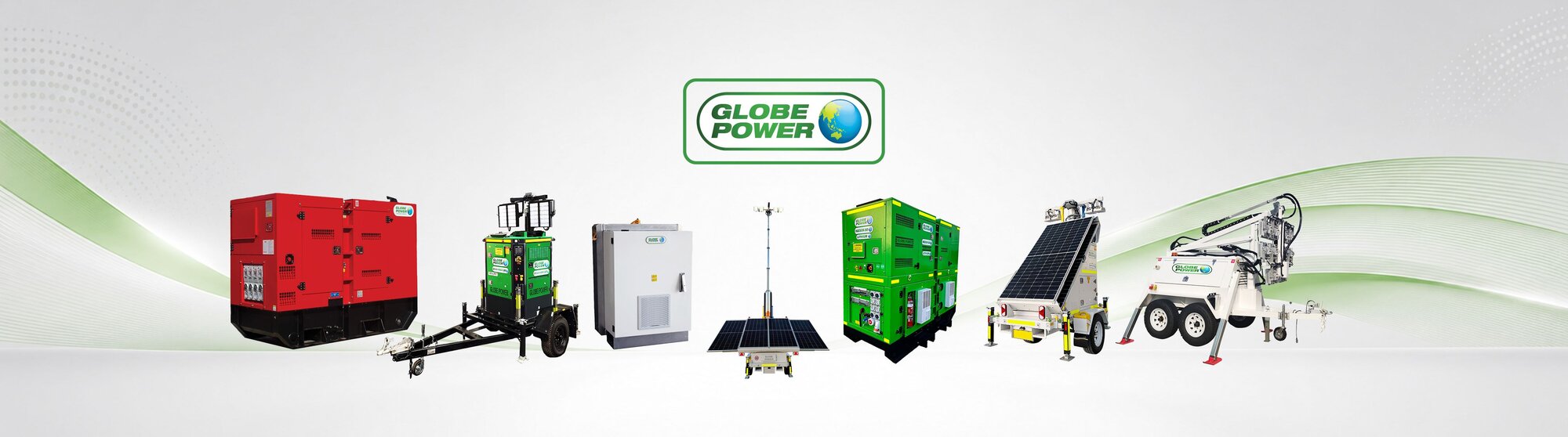 Globe Power range of generators, lighting towers, power distribution units, solar lighting towers and drilling equipment.