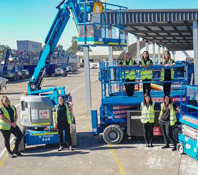 Access Hire Sydney team members with access equipment at the Sydney branch