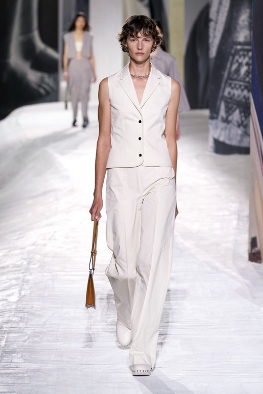 Model on a runaway wearing Louis Vuitton  SS21