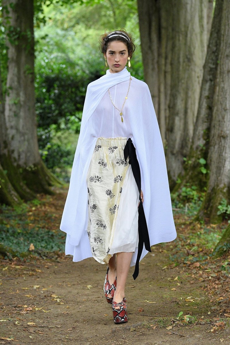 Model wearing Erdem SS21