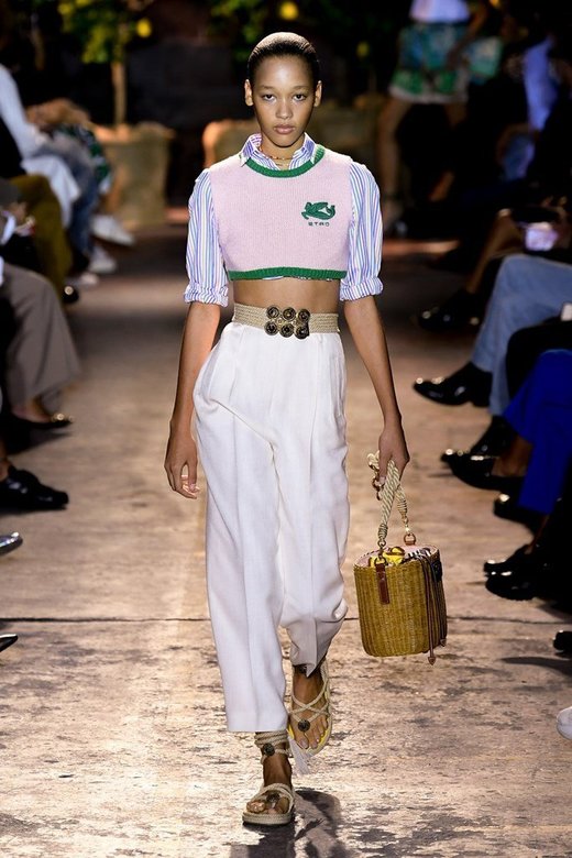 Model on a runaway wearing Etro SS21