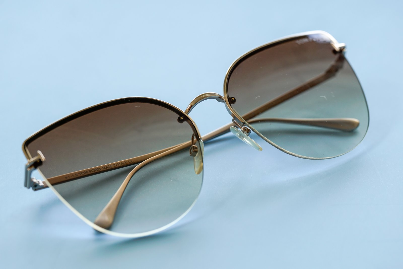 close up of Chanel cat-eye sunglasses