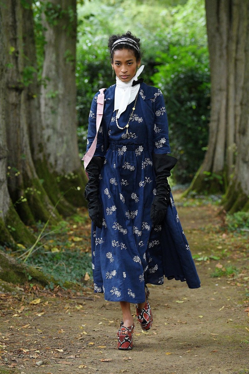 Model wearing Erdem SS21