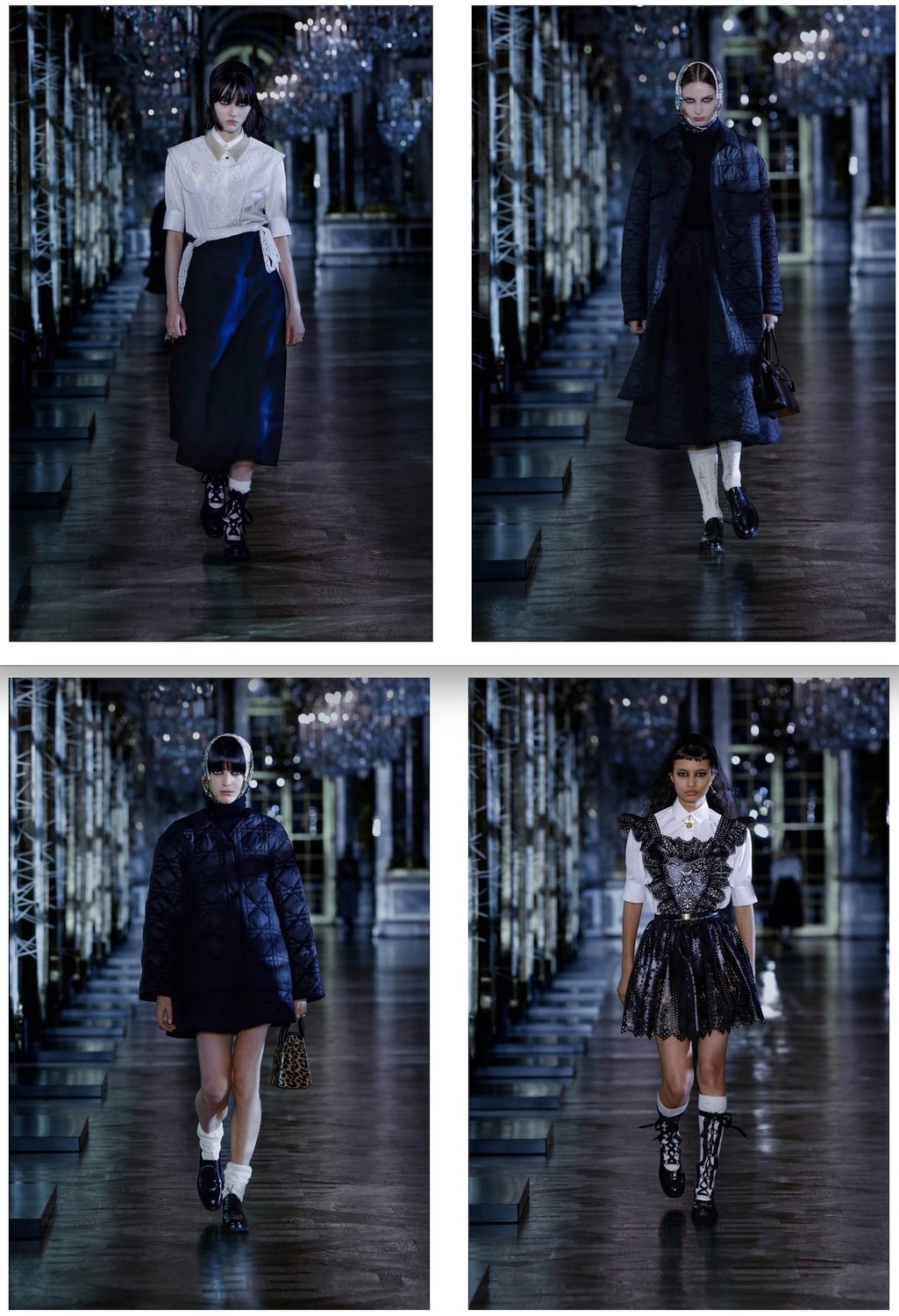 4 models wearing the DIOR AUTUMN WINTER 2021/22 collection