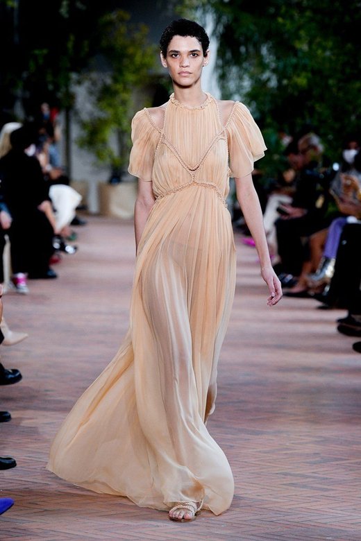 Model on a runaway wearing Alberta Ferretti SS21