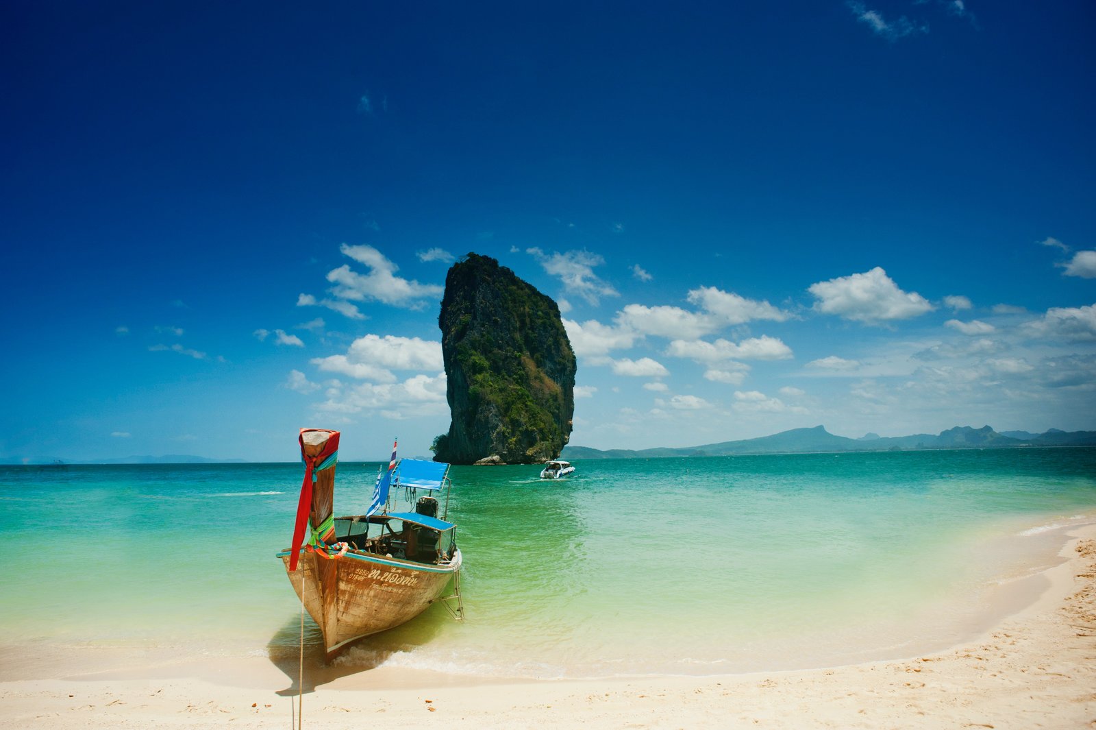 Boat on an exotic beach