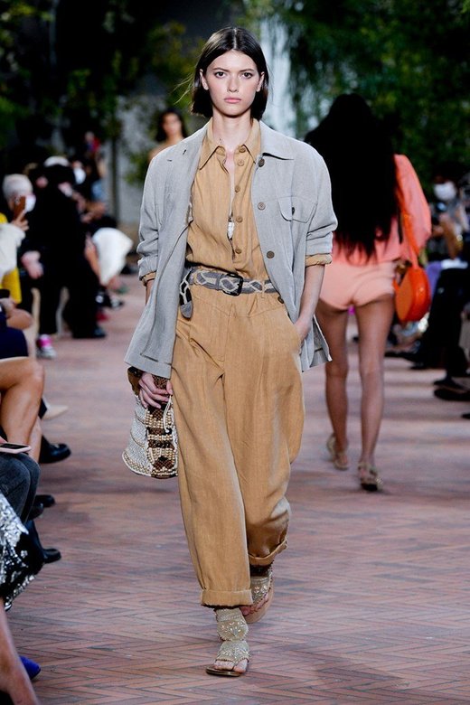 Model on a runaway wearing Alberta Ferretti SS21