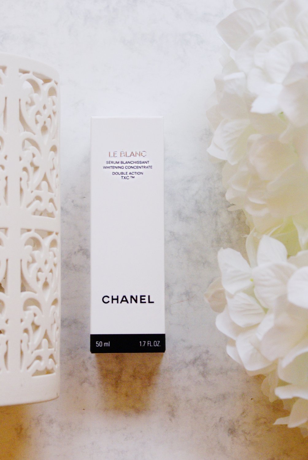 Close up of Chanel le Blanc serum