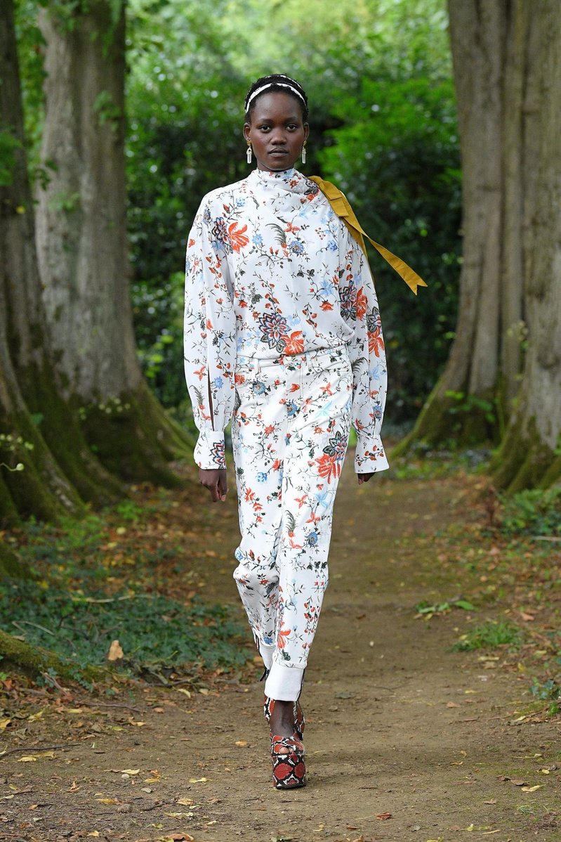 Model wearing Erdem SS21