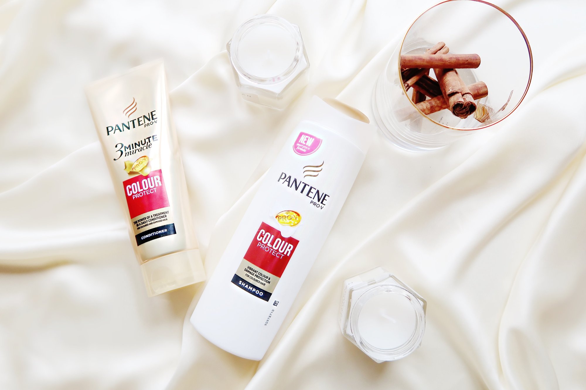 Close up of multiple Pantene haircare products