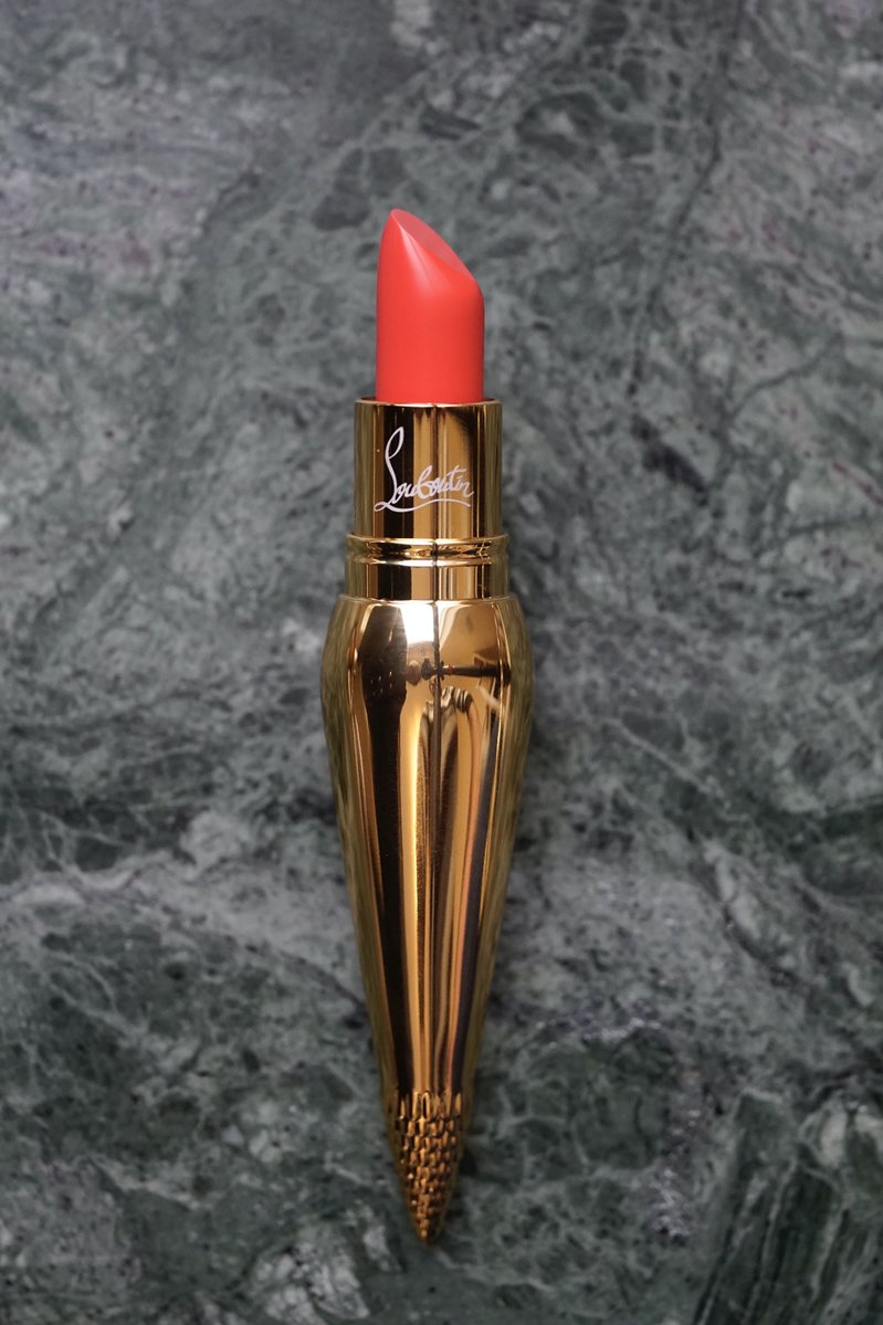 Closeup showing Miss Loubi lipstick