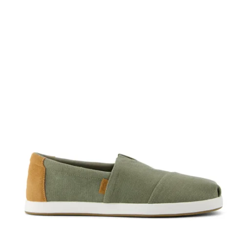 Alp FWD in Vetiver Grey Herringbone Canvas and Tan Suede shown.