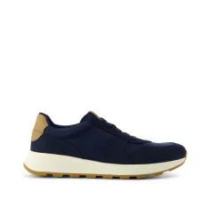 TRVL LITE Retro Runner Sneaker in Water Repellent Navy shown.