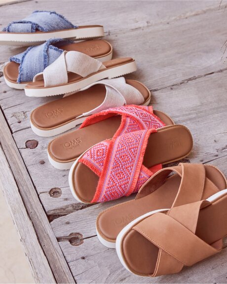 Women's Mae Crossover Slide Sandal in various colors shown.