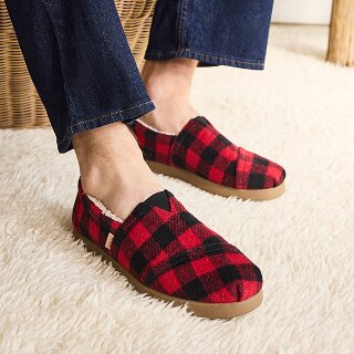 Men's Alp FWD in Buffalo Plaid Red Faux Shearling shown.