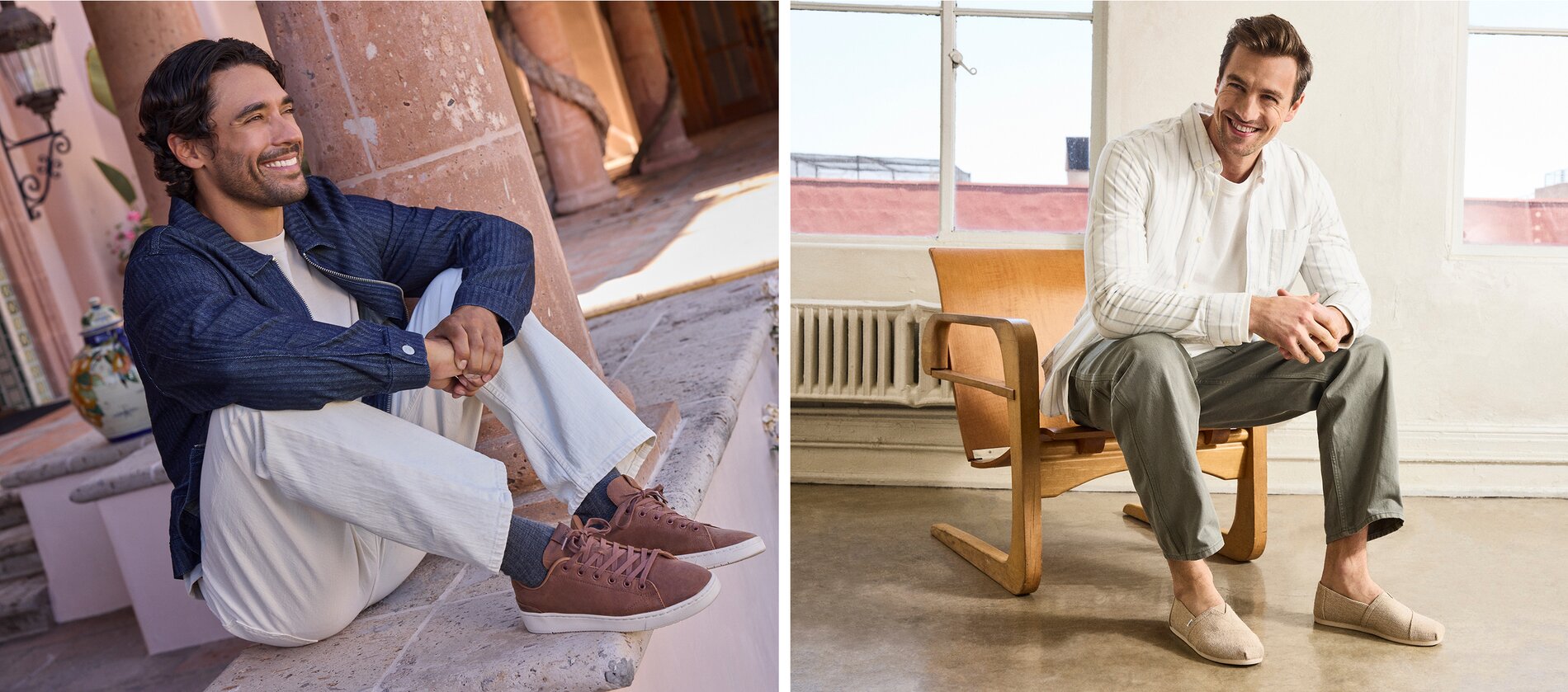 Models wearing Men's Sneaker and Alpargata styles.