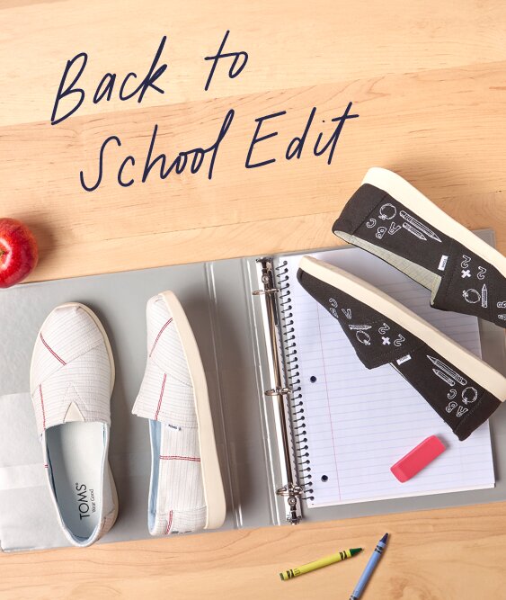 Alpargatas shown. Back to School Edit.