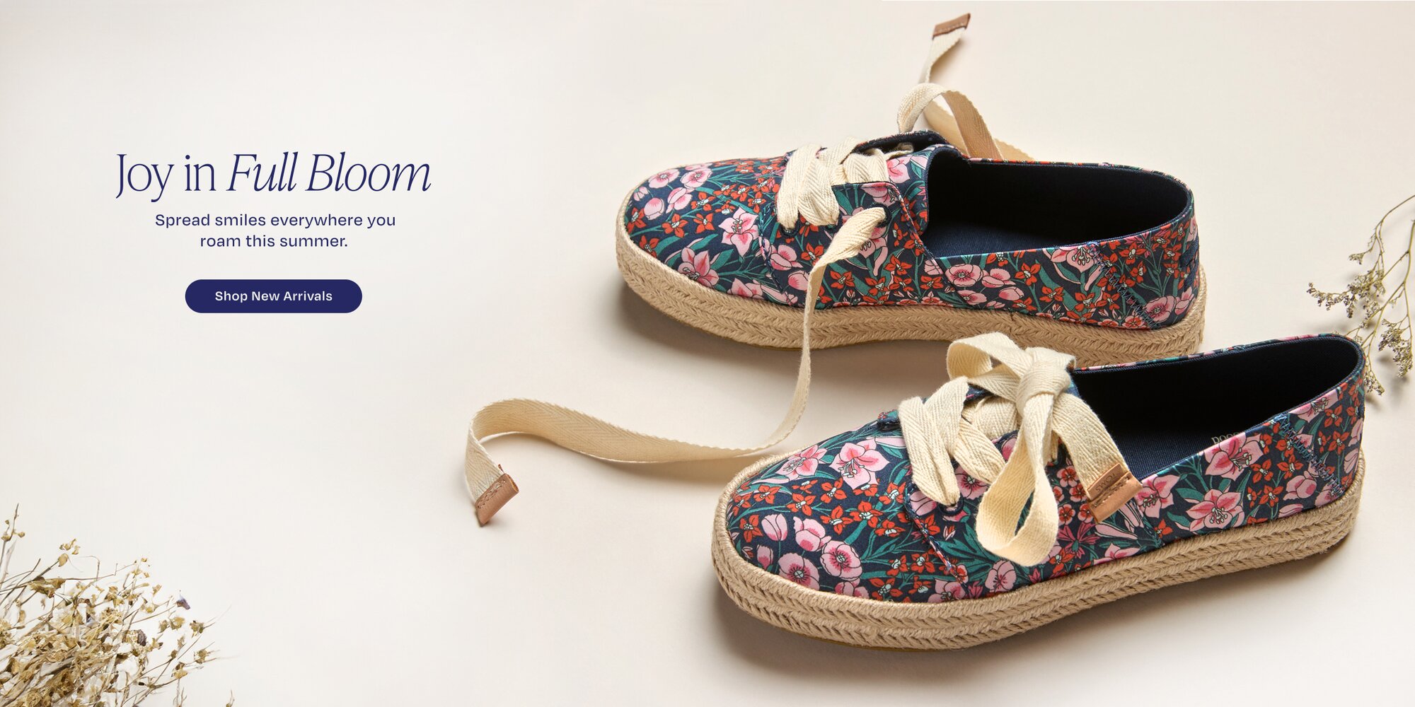 Joy in Full Bloom. Spread smiles everywhere you roam this summer. Shop New Arrivals. Women's Carolina Lace-Up Espadrille in dark teal mountain primrose shown.