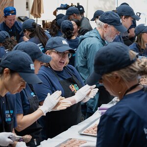 TOMS team volunteering.