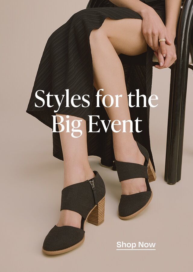 Styles for the Big Event. Shop Now. Model wearing Milan Closed Toe Heel in black shown.